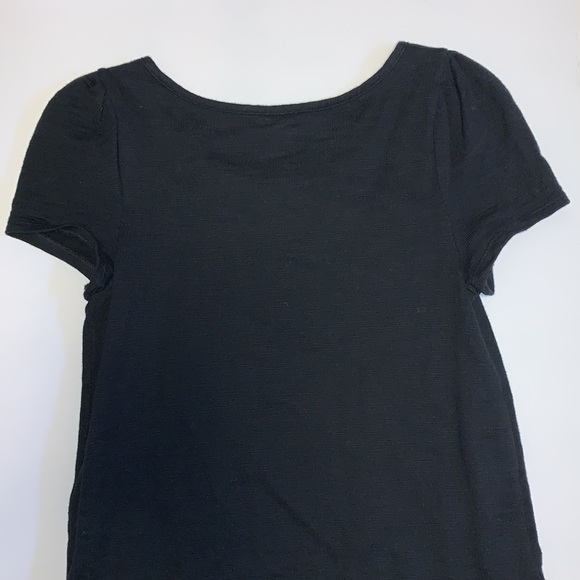 Anthropologie Leifnotes Black Short Sleeved Peplum Sweater - Women’s Size Small - Picture 4 of 9